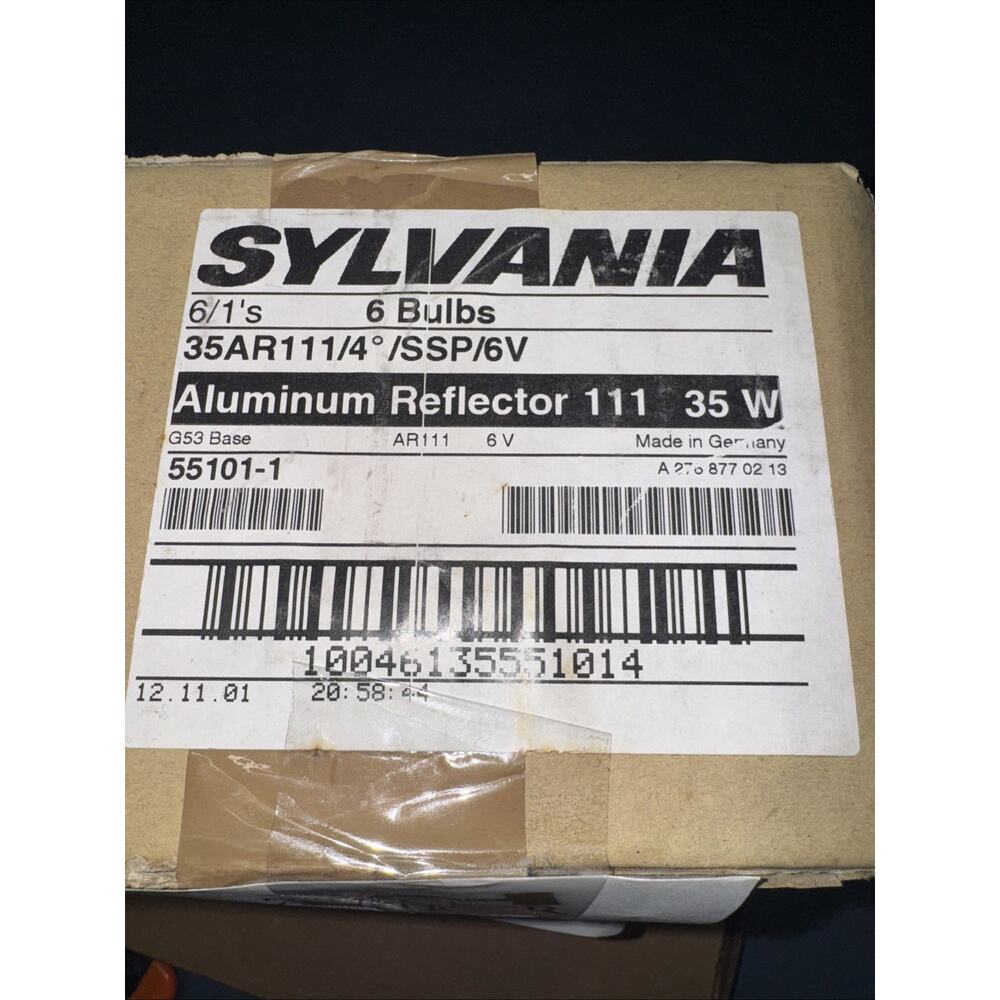 6 Sylvania 35AR111/SSP4 Alumunium Reflector 35W 6V Made in Slovakia